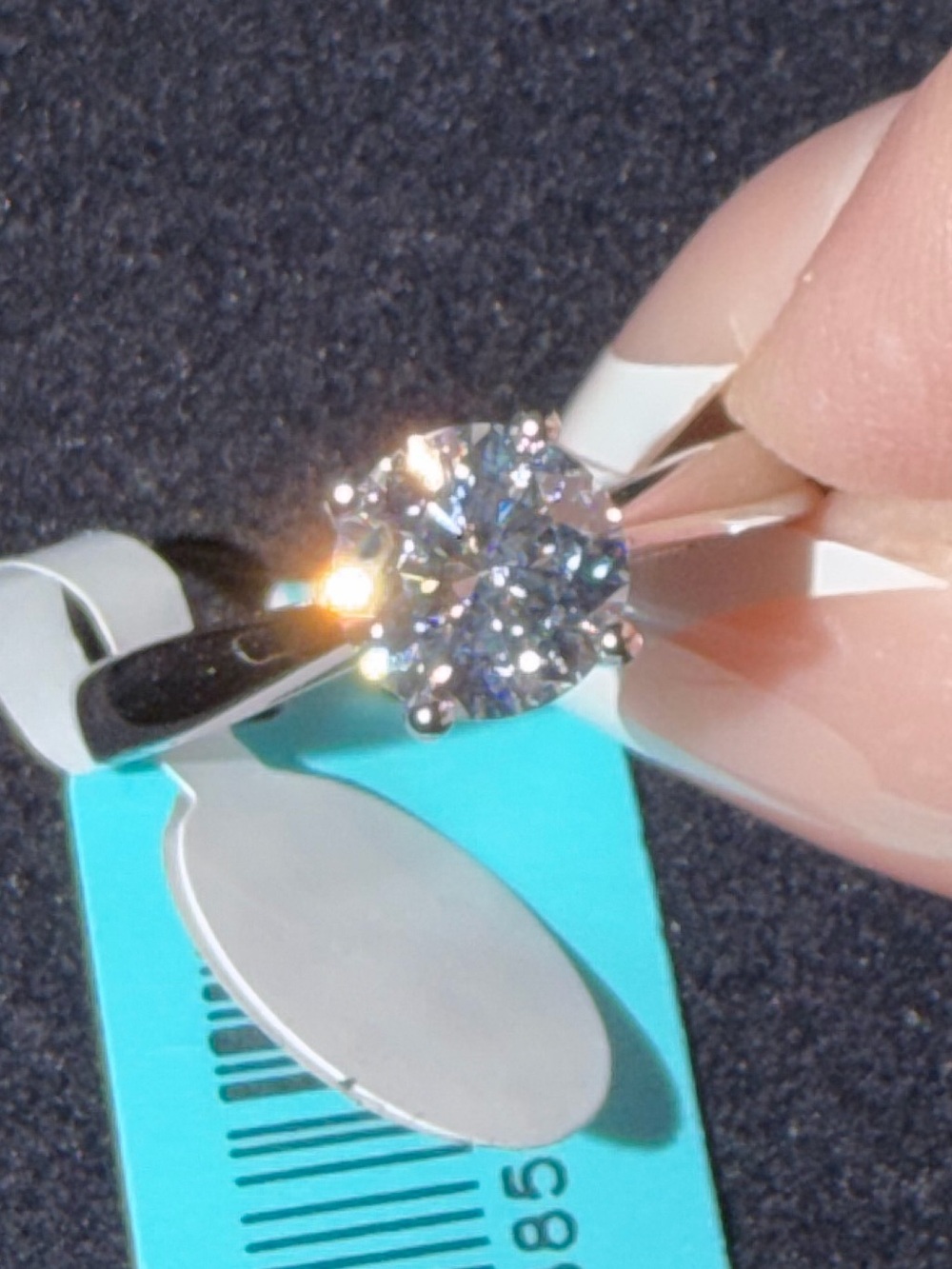 Classic Solitaire Round-Cut Ring in Silver - Sparkling Clear Stone